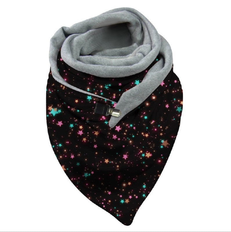 Versatile Thickened Simple Warm Shawl Fashionable Printed Scarf