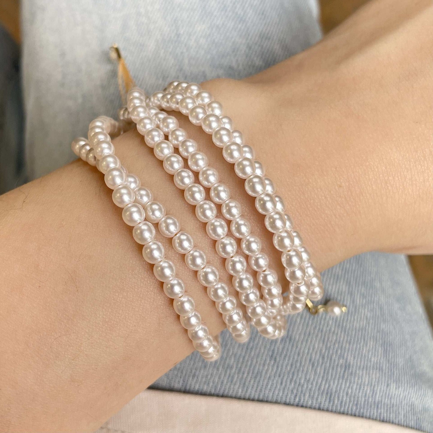 1 PCS Multilayer Pearl Bracelet For Women Unique Adjustable Rope Chic White Pearl Bracelet Elegant Wedding Jewely - globaltradeleader