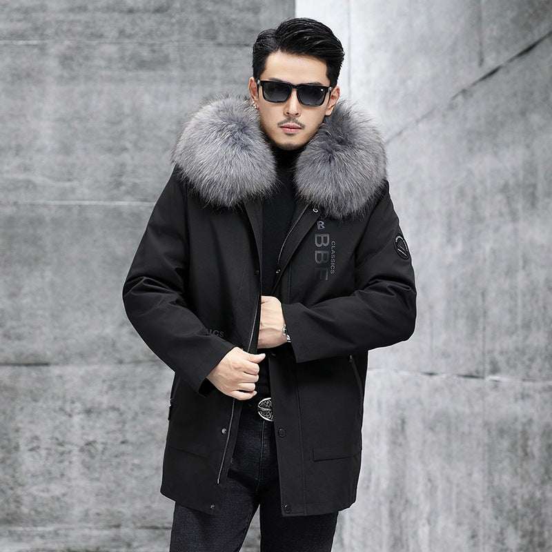 Fox Inner Pot Raccoon Hair Collar Fur Coat - globaltradeleader