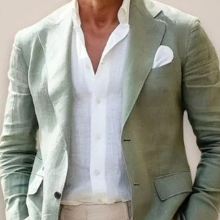 Men's Loose Solid Color Double Button Suit Jacket - globaltradeleader