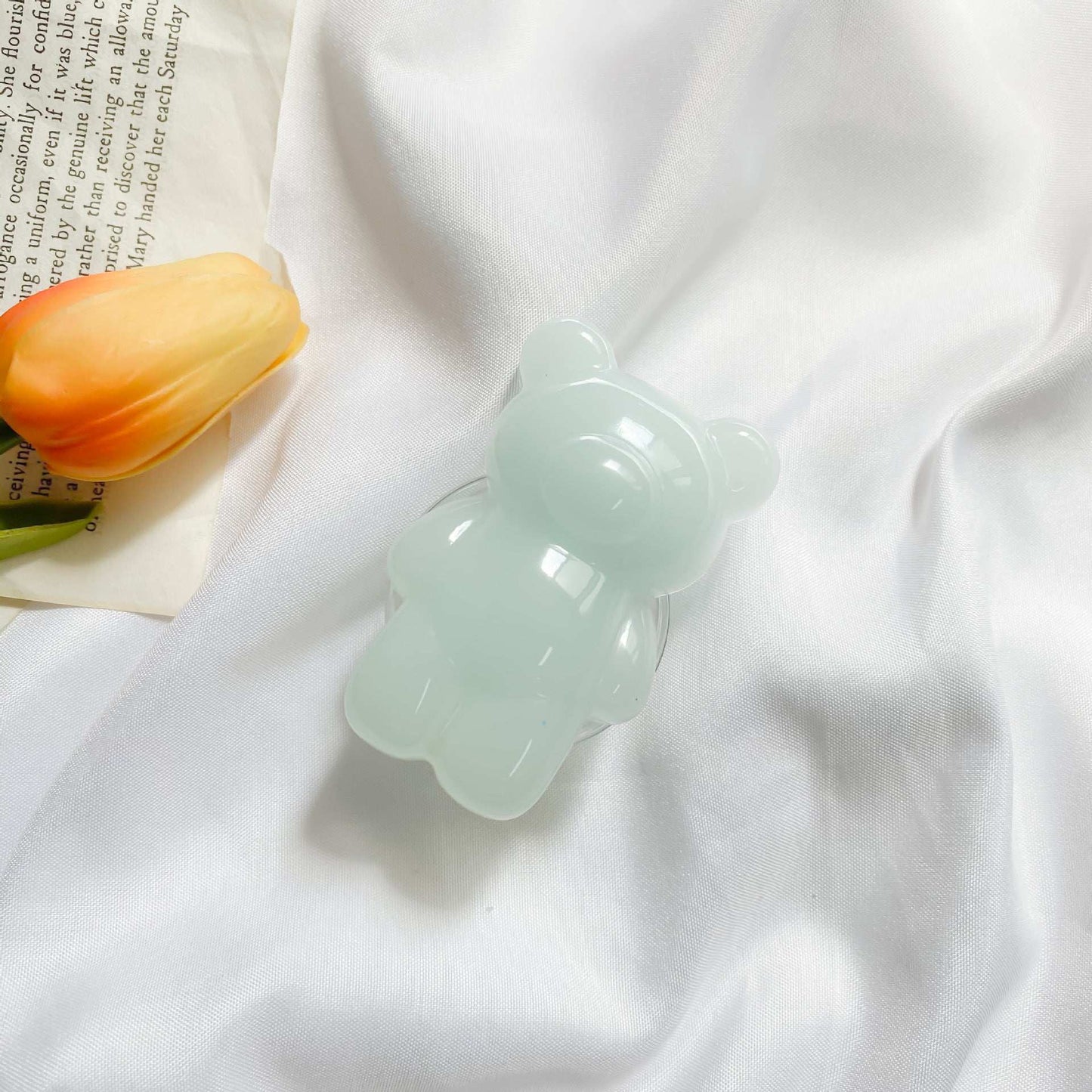 Epoxy Three-dimensional Bear Mobile Phone Airbag Bracket Transparent Paste Retractable Ins Wind Ring Buckle