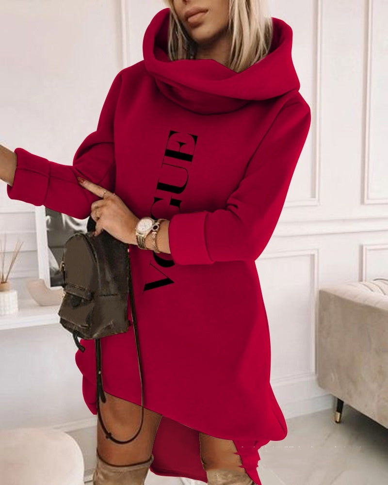 Women's Turtleneck Hooded Mid-length Sweater - globaltradeleader