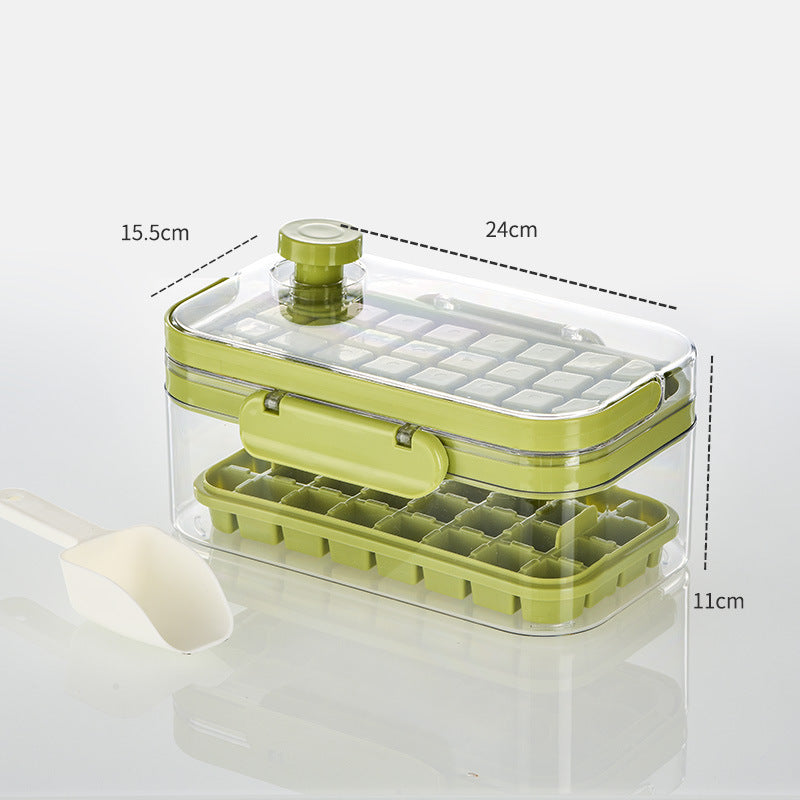 New Silicone Press Ice Maker Single Double Layer Square Ice Cube Mold - globaltradeleader