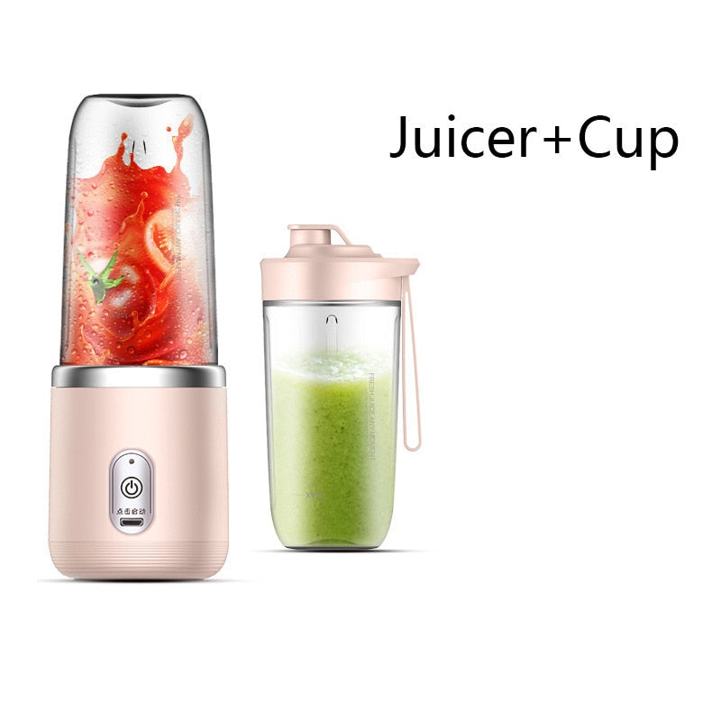 6 Blades Portable Juicer Small Electric Juicer Fruit Automatic Smoothie Blender Kitchen Tool Food Processor