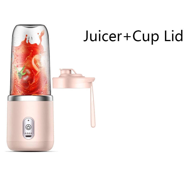 6 Blades Portable Juicer Small Electric Juicer Fruit Automatic Smoothie Blender Kitchen Tool Food Processor