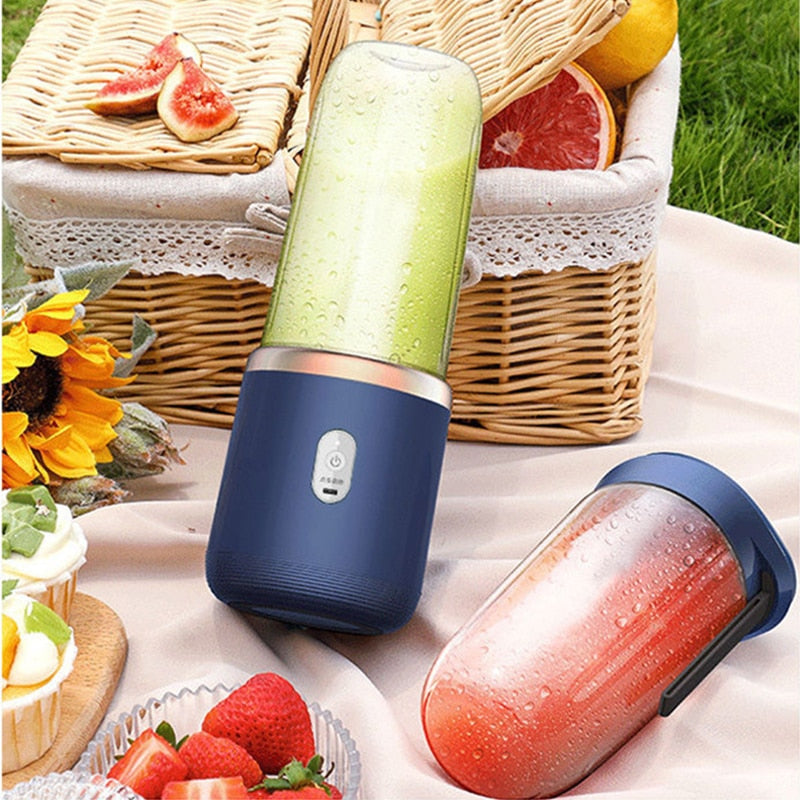 6 Blades Portable Juicer Small Electric Juicer Fruit Automatic Smoothie Blender Kitchen Tool Food Processor