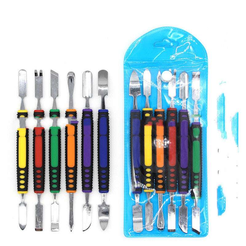 6 in 1 Repair Opening Metal Spudger Pry Tools Disassemble Set for Cell Phone GPS