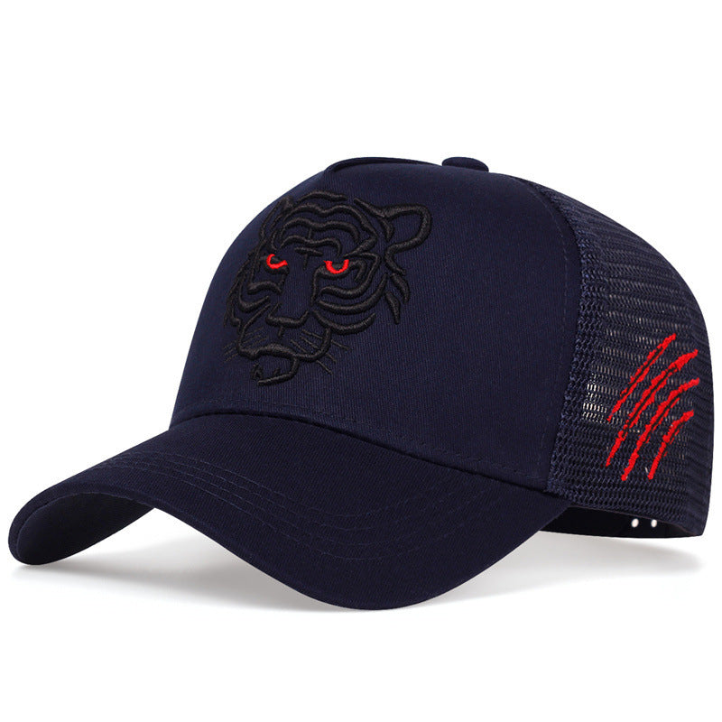Men's Fashion Tall Crown Tiger Head Embroidered Baseball Hat - globaltradeleader