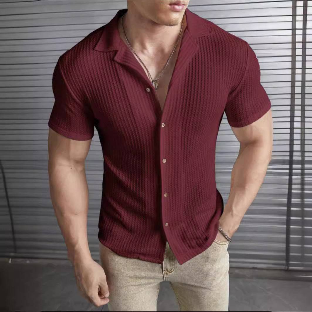 Fashion Casual Slim Top Short Sleeve Men - globaltradeleader