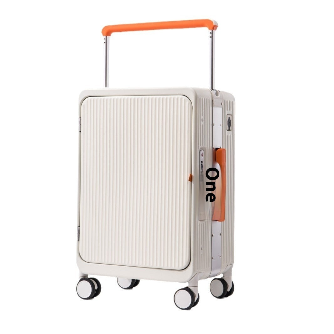 Multifunctional USB Charging Trolley Case Front Fastening Wide Trolley Universal Wheel 20-inch Boarding - globaltradeleader