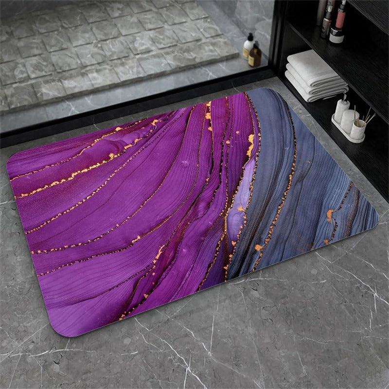 Nordic Light Luxury Marbling Diatom Ooze Absorbent Non-slip Floor Mat Toilet Door Quick-drying Feet - globaltradeleader