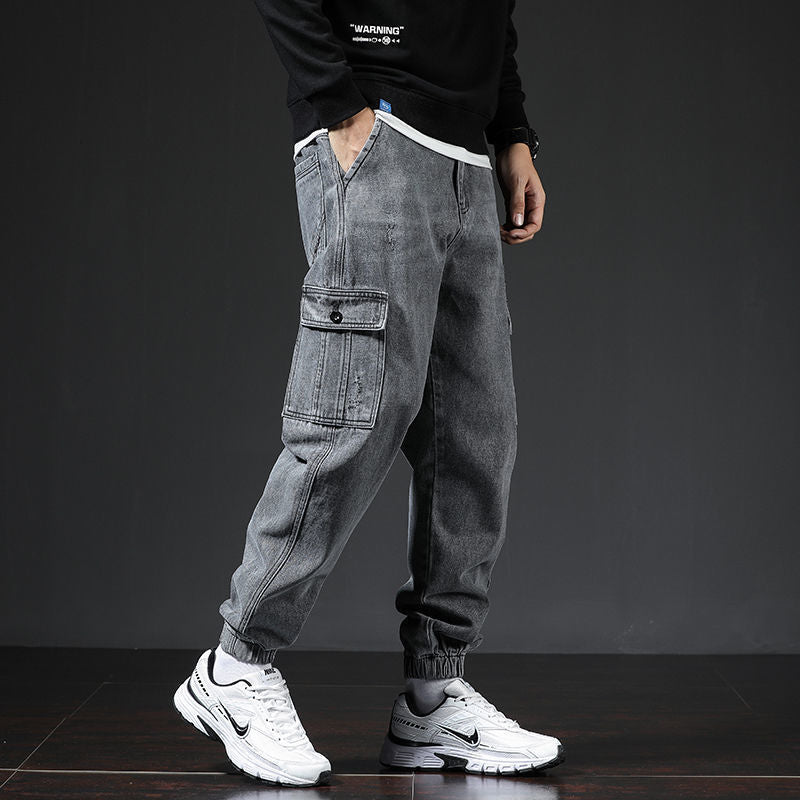 Spring And Autumn Japanese Style Workwear Multi-pocket Jeans - globaltradeleader