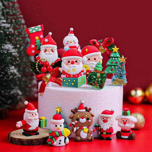 Santa Snowman Christmas Tree Card Birthday