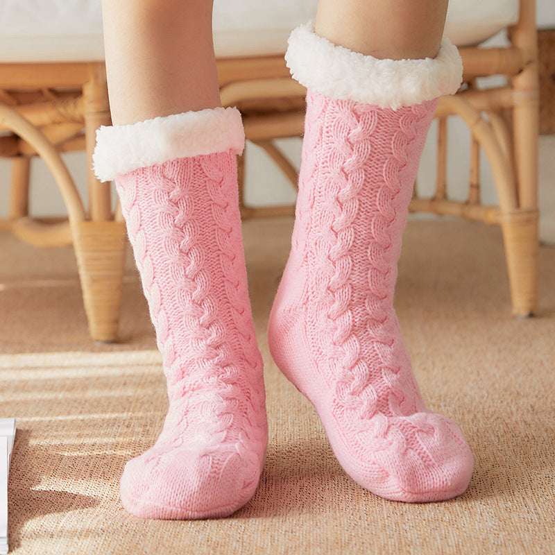 Winter Warm Knitted Plush Floor Socks Home Indoor Non-slip Carpet Socks For Men And Women - globaltradeleader