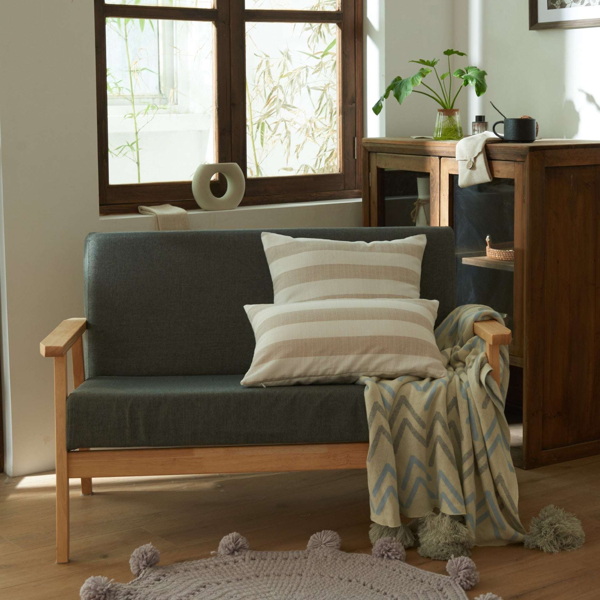 New Linen Cotton Geometric Striped Pillowcase