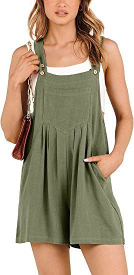 Women's Short Overalls Summer Casual Adjustable Strap Loose Short Bib Overalls Jumpsuit Rompers - globaltradeleader