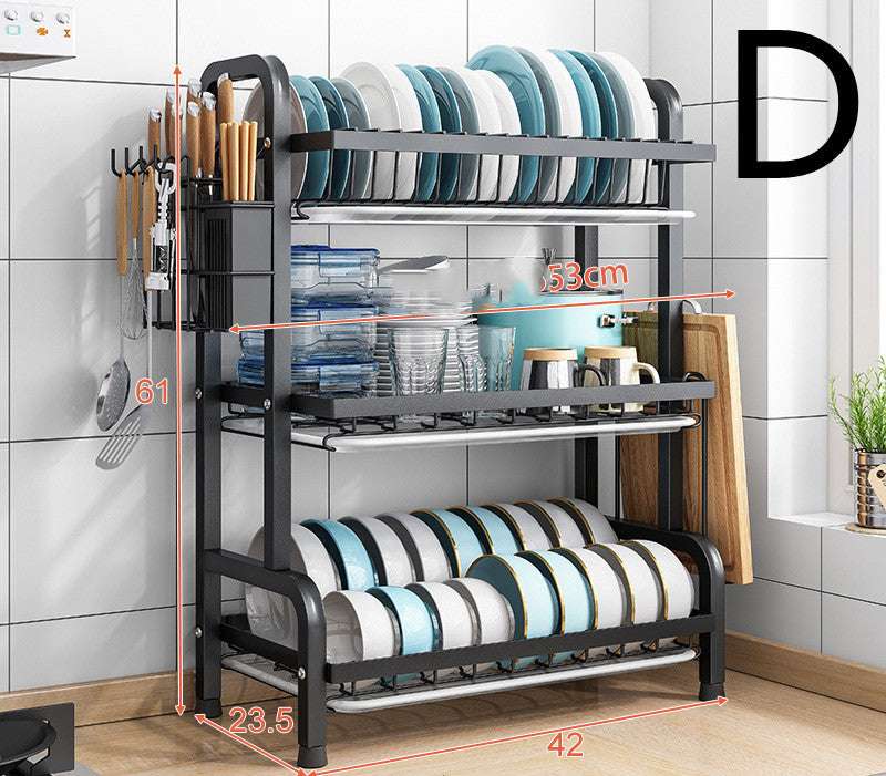 Kitchen Shelf Countertop Dish Drain Rack Small Household Dish Rack Cabinet Dish Storage Rack - globaltradeleader