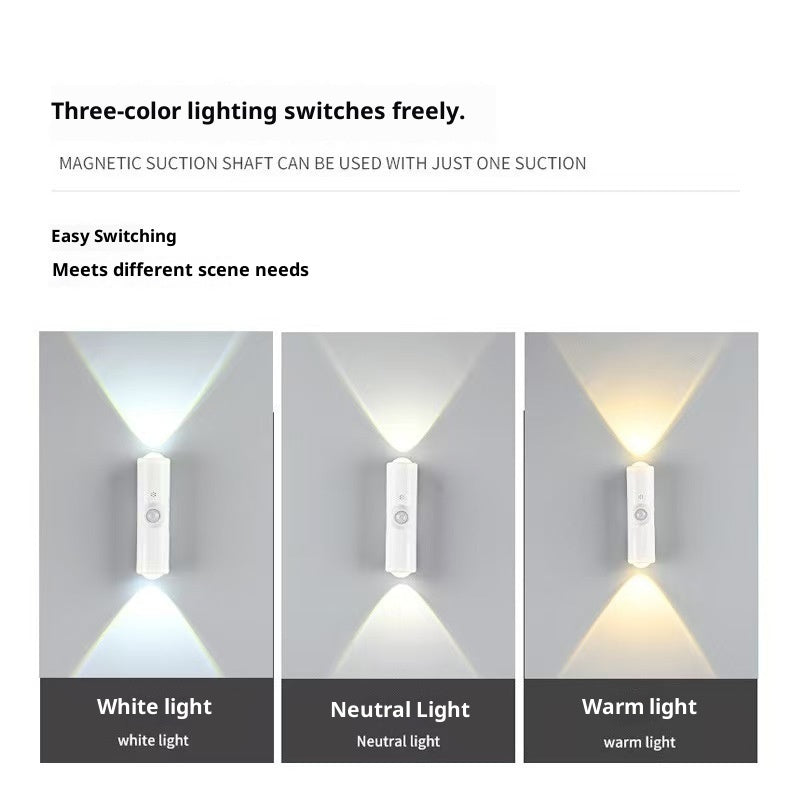 Smart Infrared Sensor Lamp Self-adhesive Magnetic Wall Lamp Charging Small Night Lamp - globaltradeleader