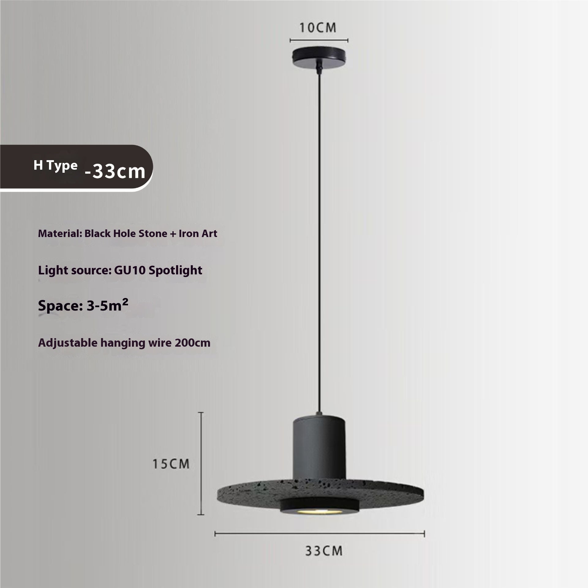 Black Cave Stone Restaurant Aisle Bedside Creative Terrazzo Chandelier - globaltradeleader