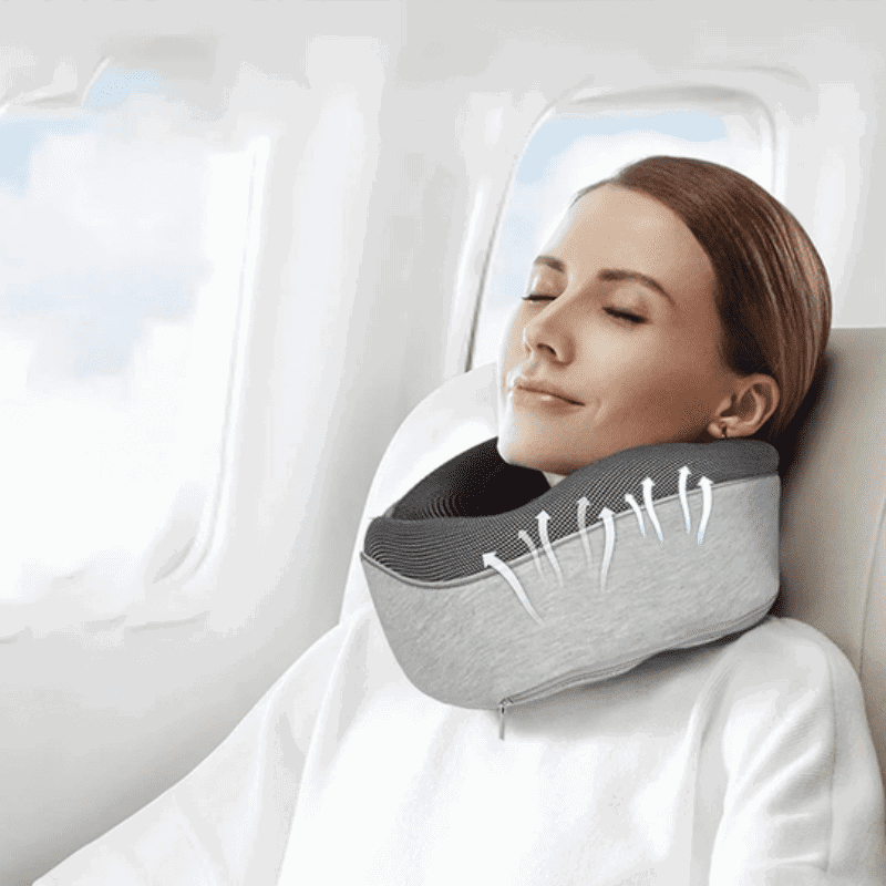 Travel Neck Pillow Non-Deformed Airplane Pillow Travel Neck Cushion Durable U-Shaped Travel Memory Cotton Nap Neck Pillow