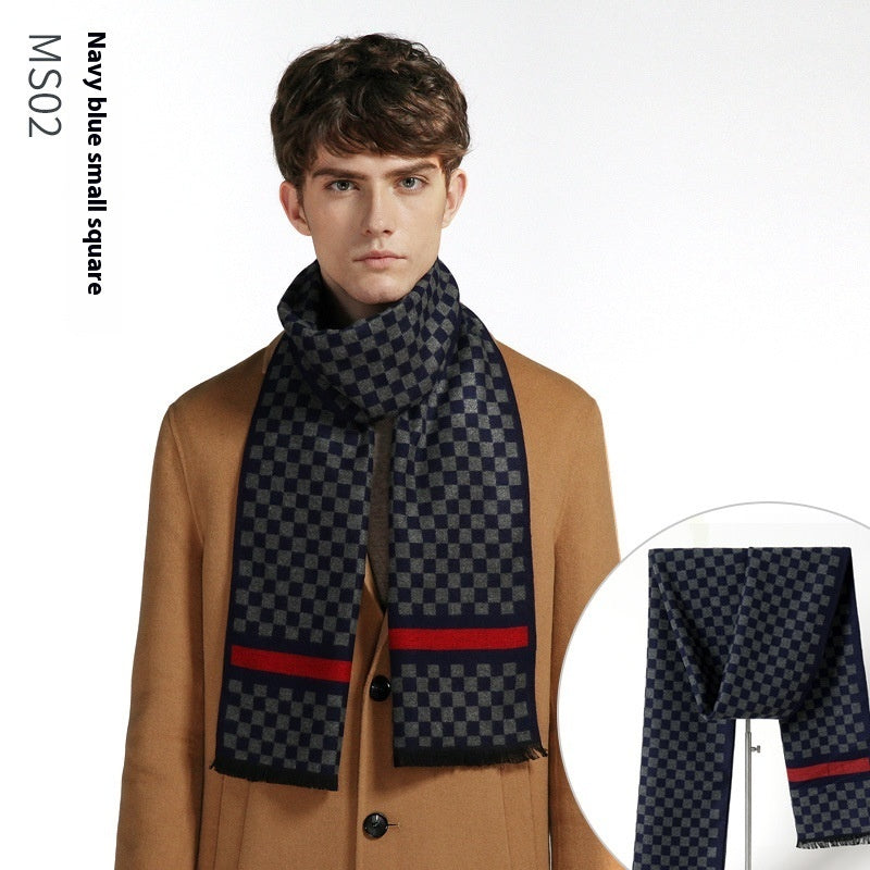 Simple Plaid Warm Keeping Artificial Cashmere Scarf - globaltradeleader