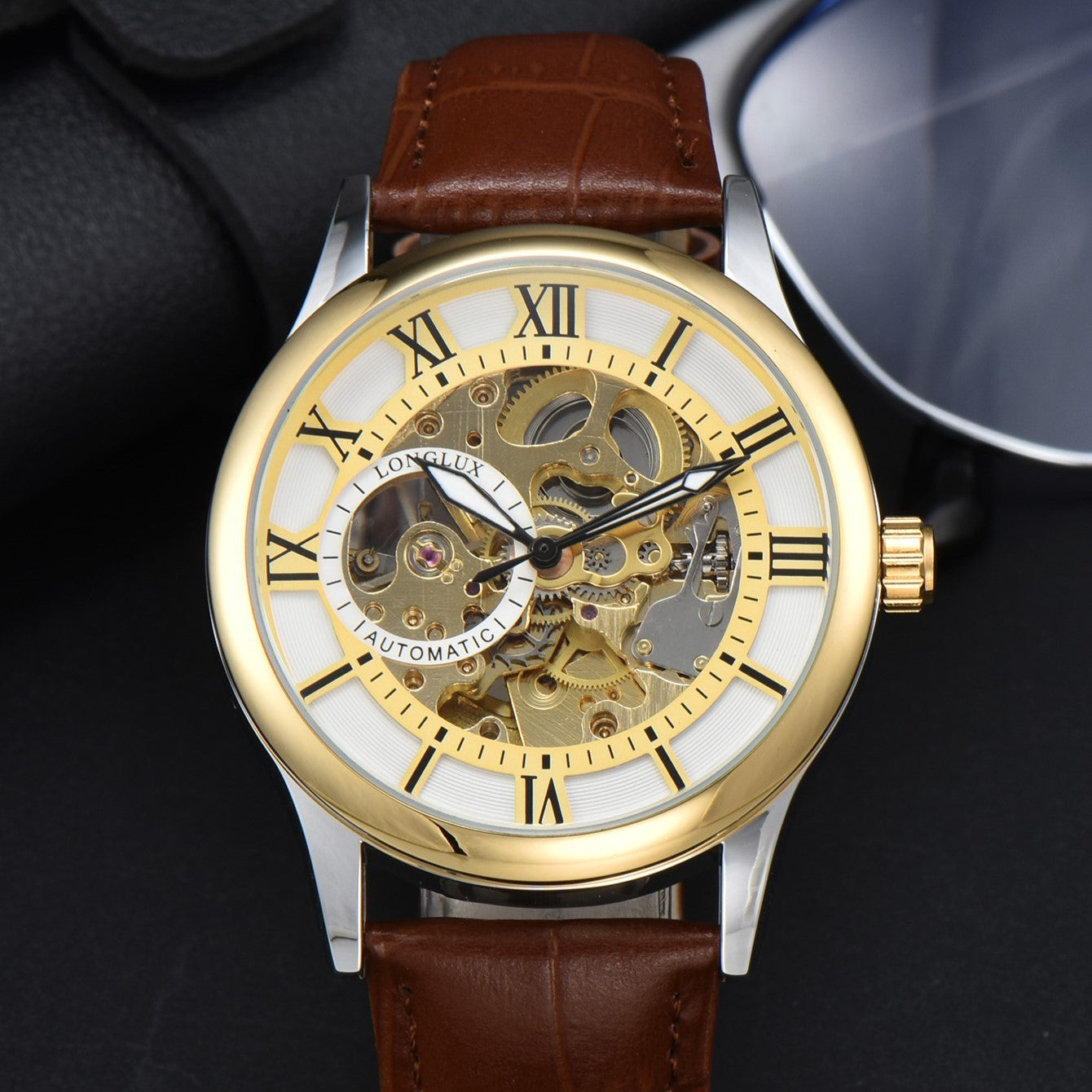 Men's Mechanical Watch Roman Scale Waterproof Fashion Business - globaltradeleader