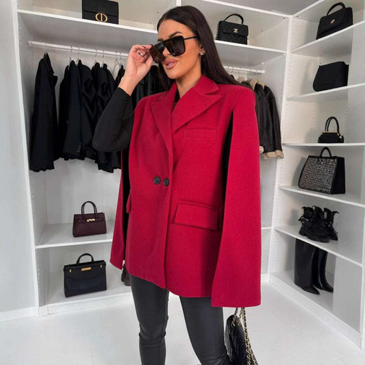 Fashion Solid Color Loose Shawl Coat - globaltradeleader