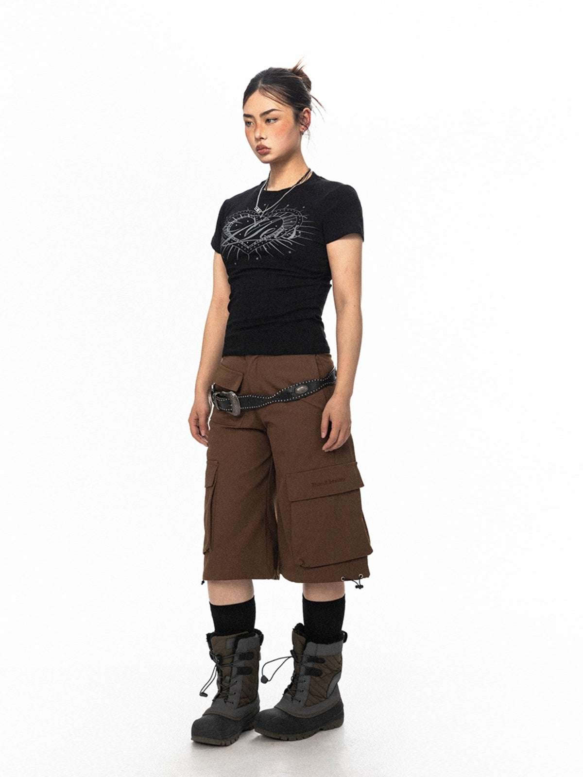 High Street Embroidered Large Workwear With Pocket Shorts - globaltradeleader