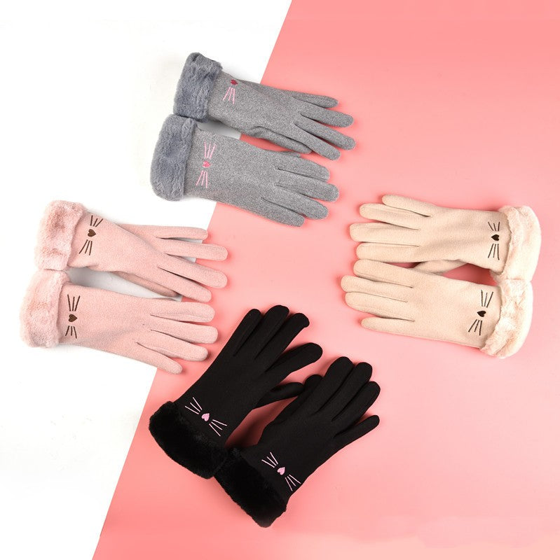 Women's Winter Fleece-lined Thermal Touch Screen Gloves