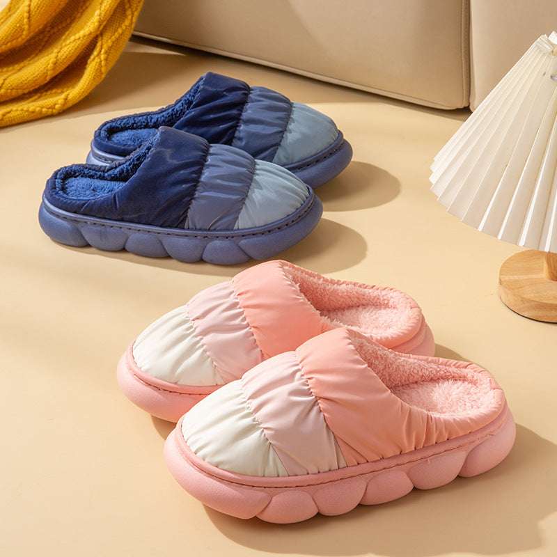 Gradient Slippers Plush Winter Shoes Women House Bedroom Slippers - globaltradeleader