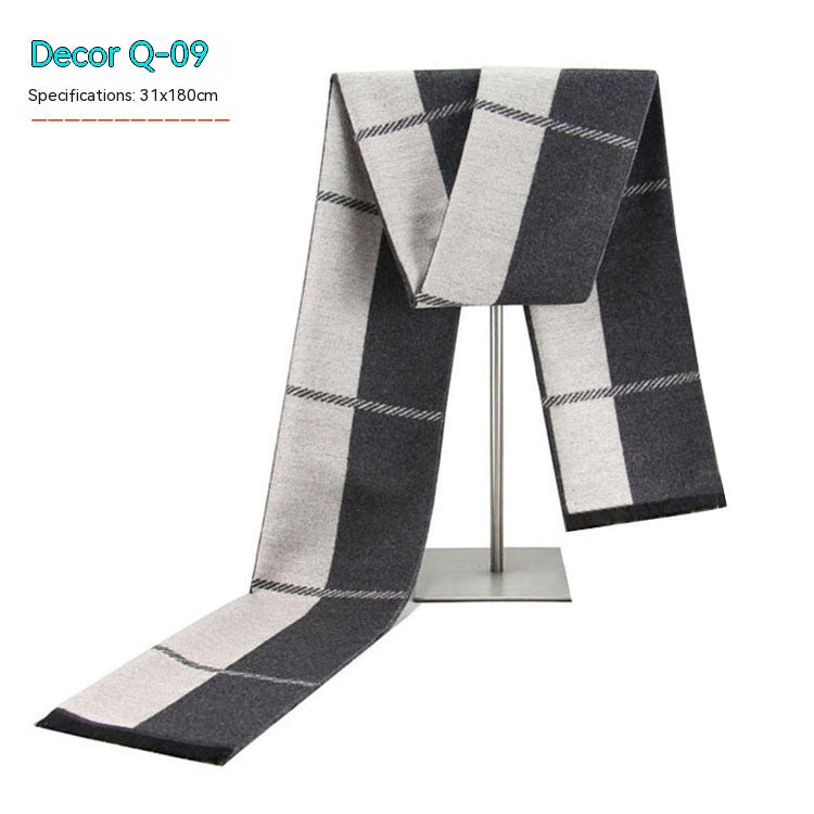 Men's Striped Winter Warm Artificial Cashmere Scarf