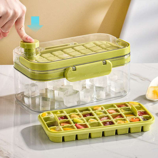 New Silicone Press Ice Maker Single Double Layer Square Ice Cube Mold - globaltradeleader