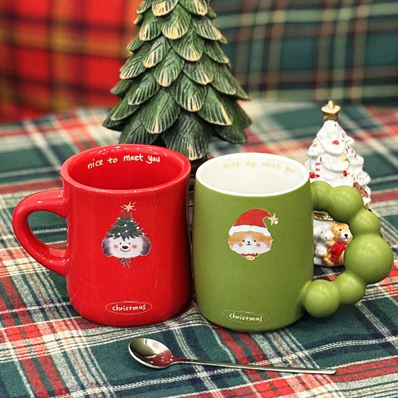 Christmas Cute Pet Ceramic Cup Hand Gift Good-looking Mug Gift Box Water Cup Holiday Activity Gift - globaltradeleader