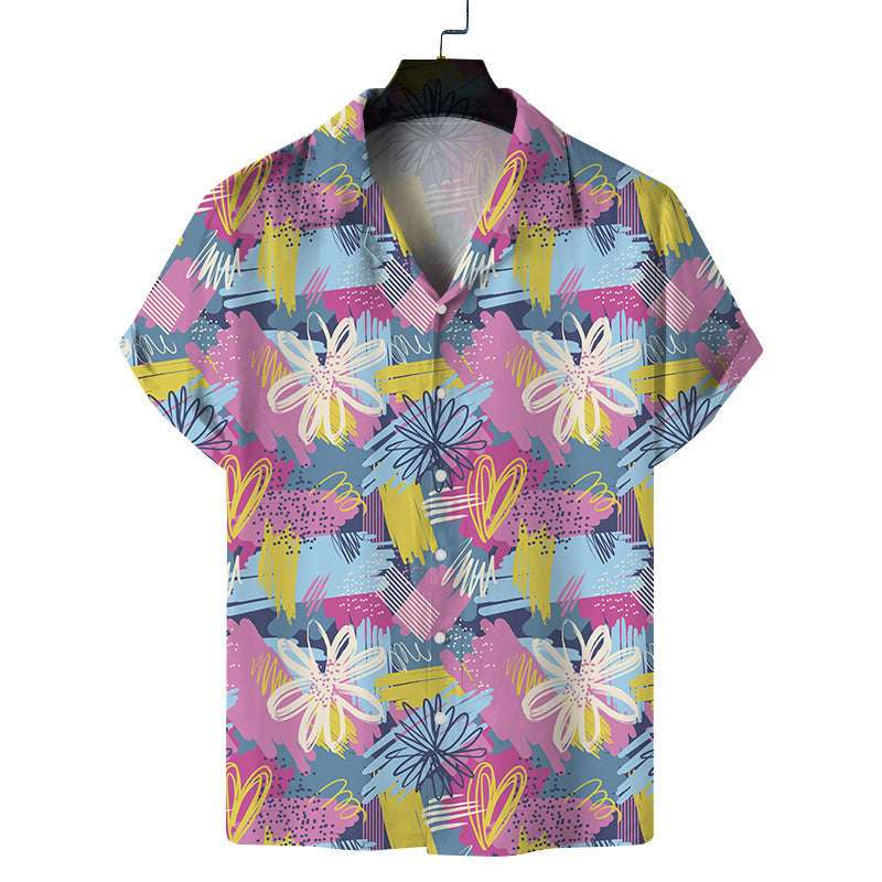 Hawaiian Modified Size Printed Men's Casual Beach Top - globaltradeleader