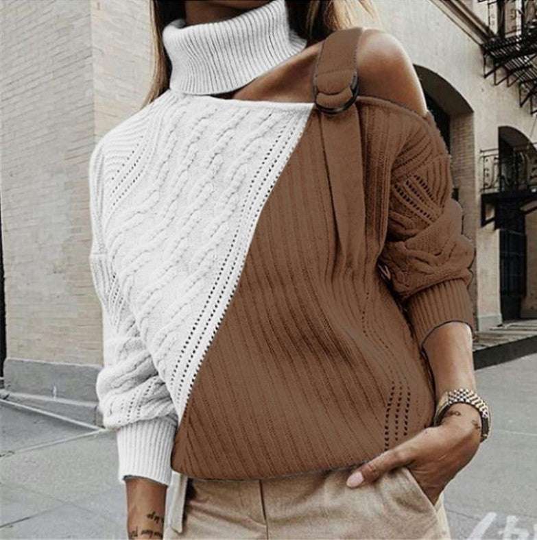 Sense off-shoulder long-sleeved sweater - globaltradeleader