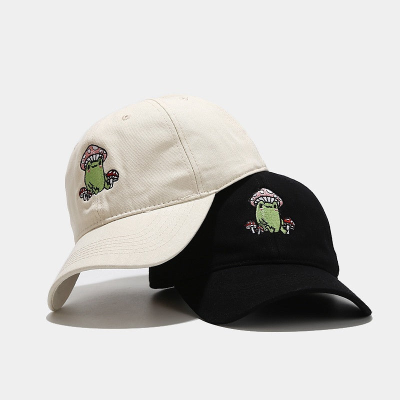 Cute Cartoon Frog Mushroom Embroidered Baseball Cap - globaltradeleader