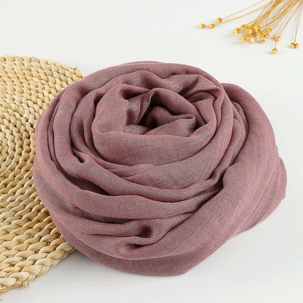 Women's Fashion Pure Color Artistic Cotton And Linen Scarf