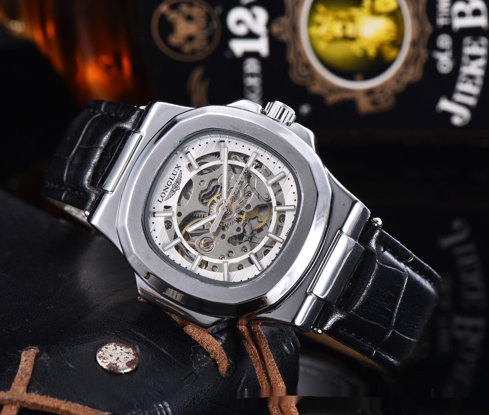 Barrel-shaped Leather Belt Men's Waterproof Mechanical Watch - globaltradeleader