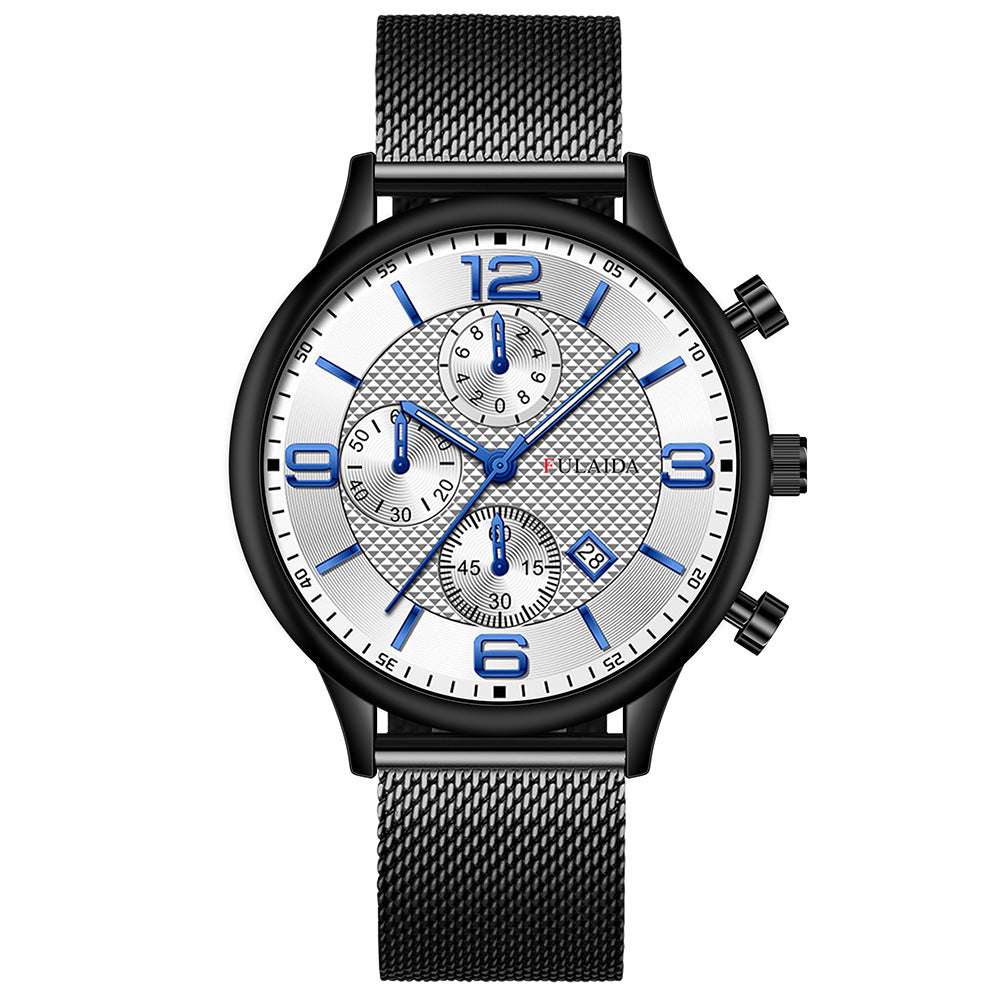 Mesh Strap Calendar Quartz Simple Casual All-match Men's Watch - globaltradeleader