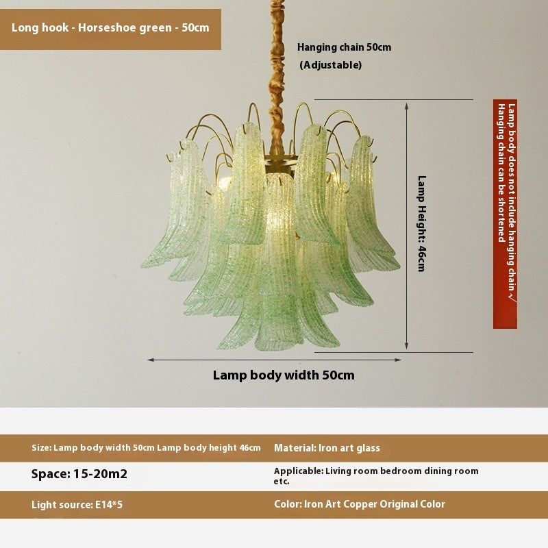 Crystal Shell Chandelier Retro Color Bedroom Glass Lamp - globaltradeleader