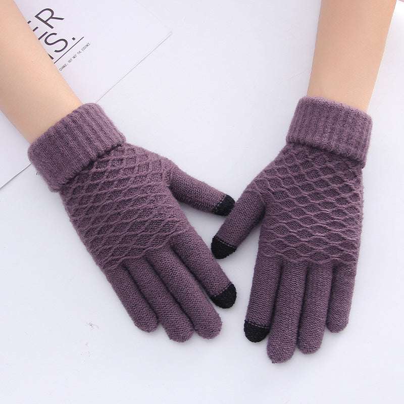 Female winter gloves touch screen five fingers - globaltradeleader