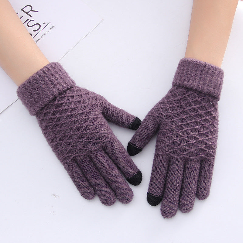 Female winter gloves touch screen five fingers - globaltradeleader