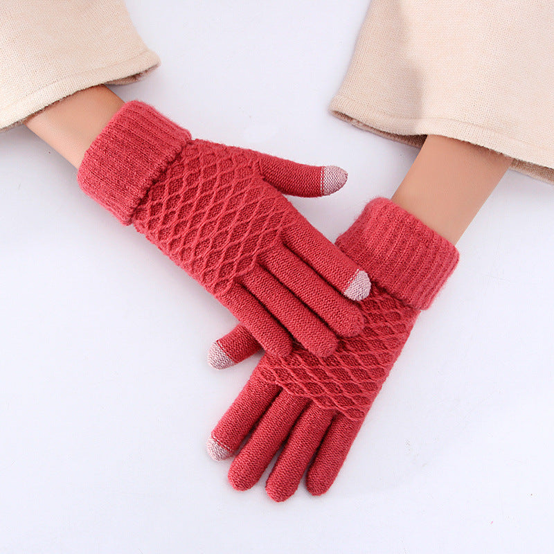 Female winter gloves touch screen five fingers - globaltradeleader