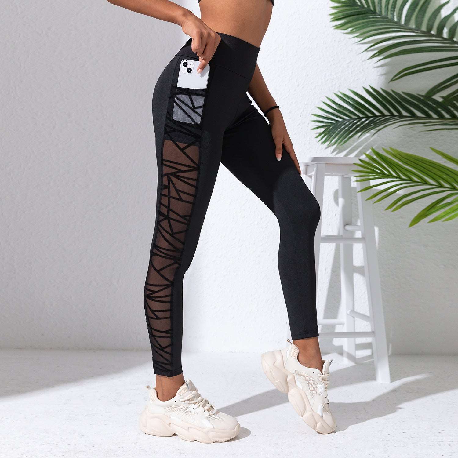 Yoga Primer Plus Size Mesh Stitching Yoga Clothes Hip-lift And Belly Shaping Sports And Fitness Running Trousers - globaltradeleader