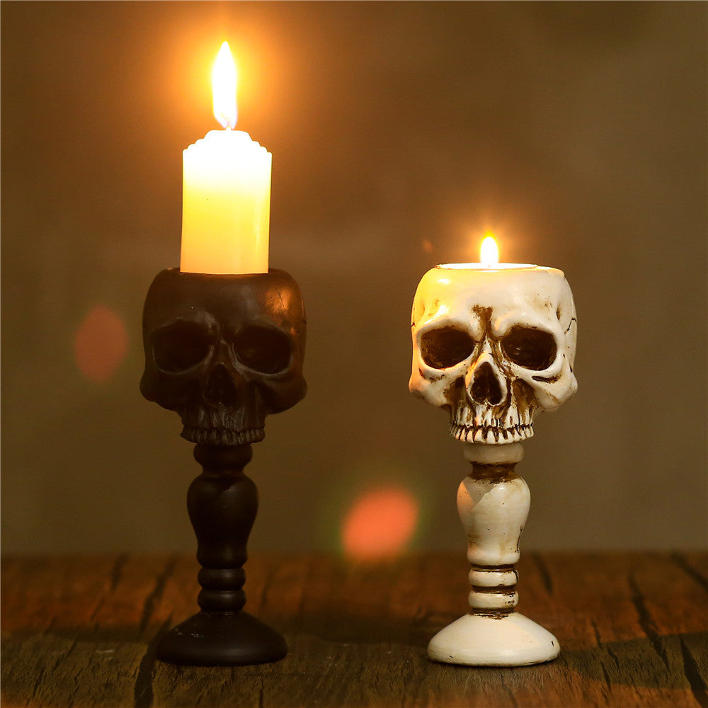 Three-dimensional Skull Column Candlestick Home Decoration