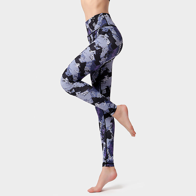 Fashion Flowers Print Leggings High Waist Hip Lifting Yoga Pants For Women Sports Running Fitness Trousers - globaltradeleader