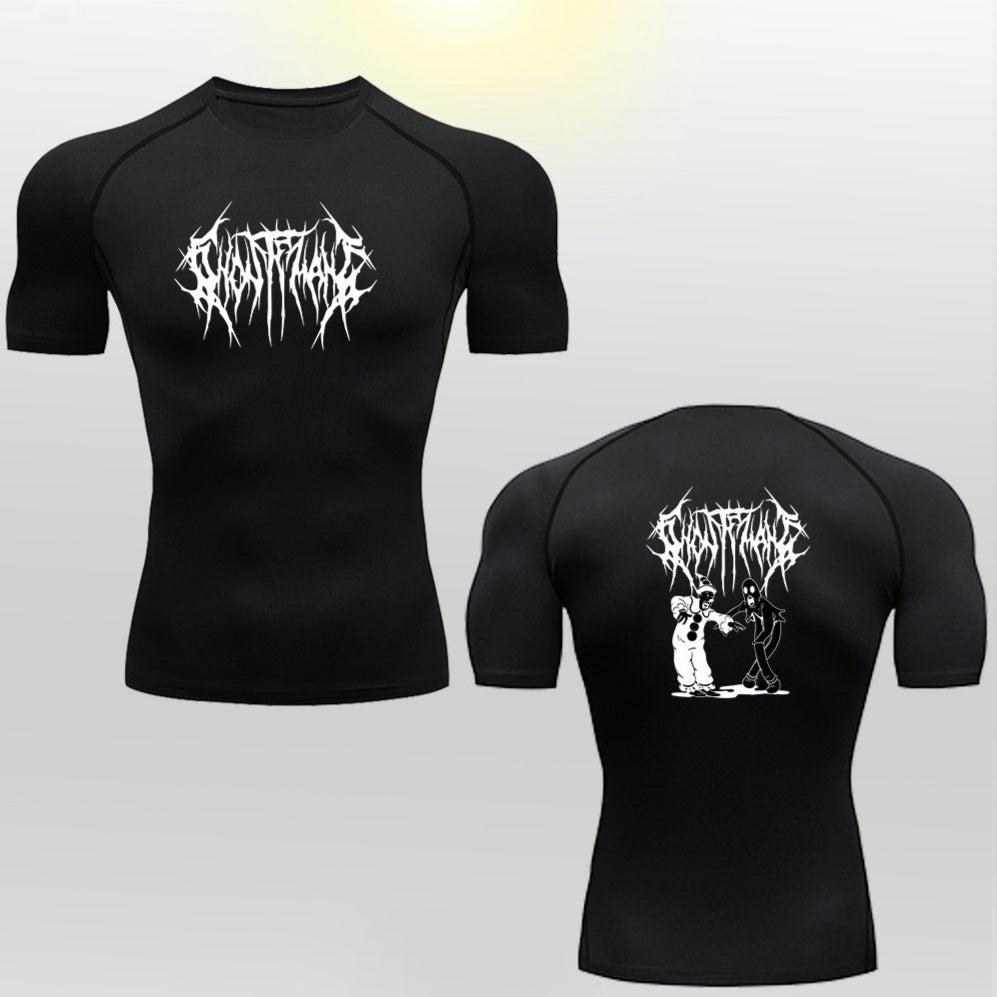 2D Printed Tights T-shirt Quick-drying High Elastic Sports Top Men's Workout Clothes - globaltradeleader