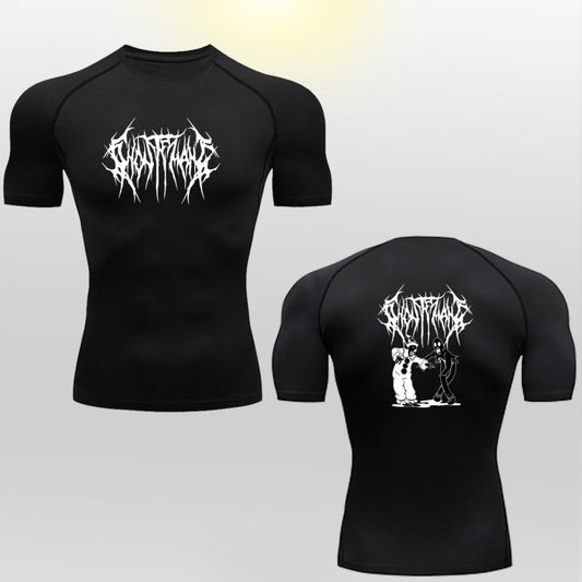 2D Printed Tights T-shirt Quick-drying High Elastic Sports Top Men's Workout Clothes - globaltradeleader