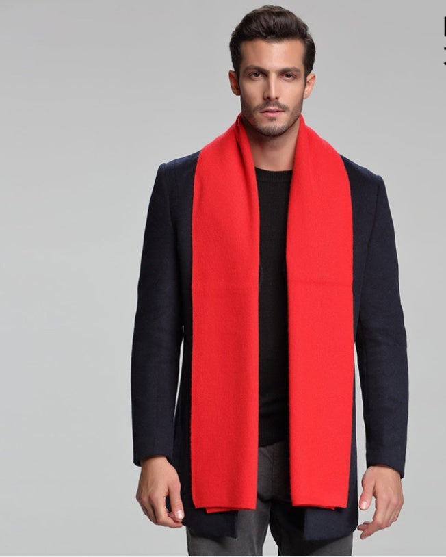 autumn and winter new men's scarf cashmere tide men's business casual thick warm scarf long double-sided - globaltradeleader