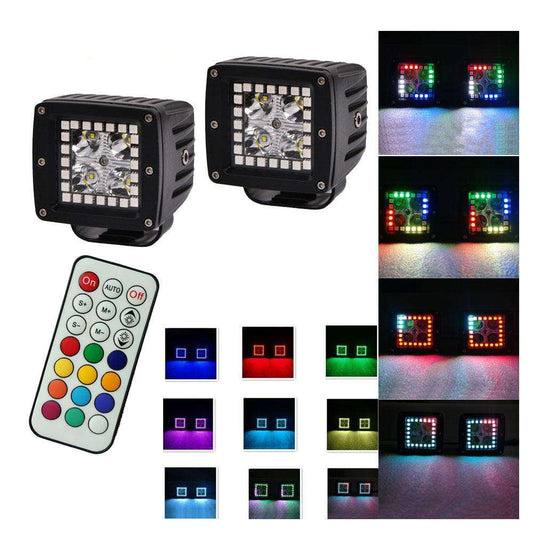 CREE LED RGB 20W Work Light With Angel Eyes Symphony Water Marquee